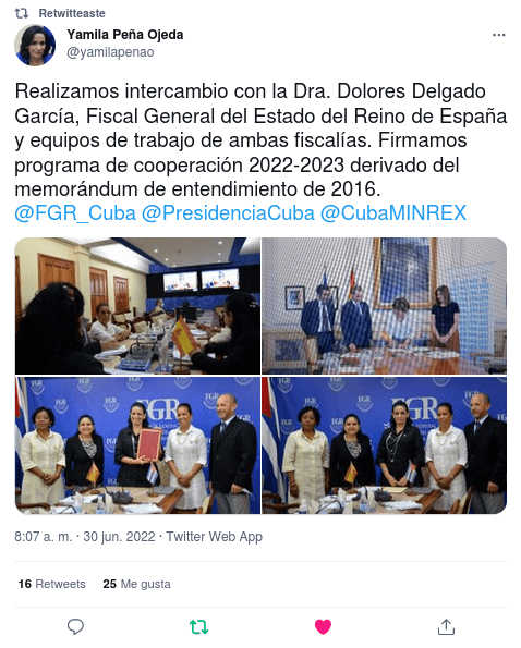 Tuit de la Fiscal General de la República Tuit de la Fiscal General de la República