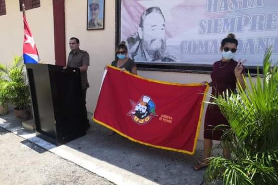 Recorrido de la bandera de la UJC por la Fiscalía de Matanzas