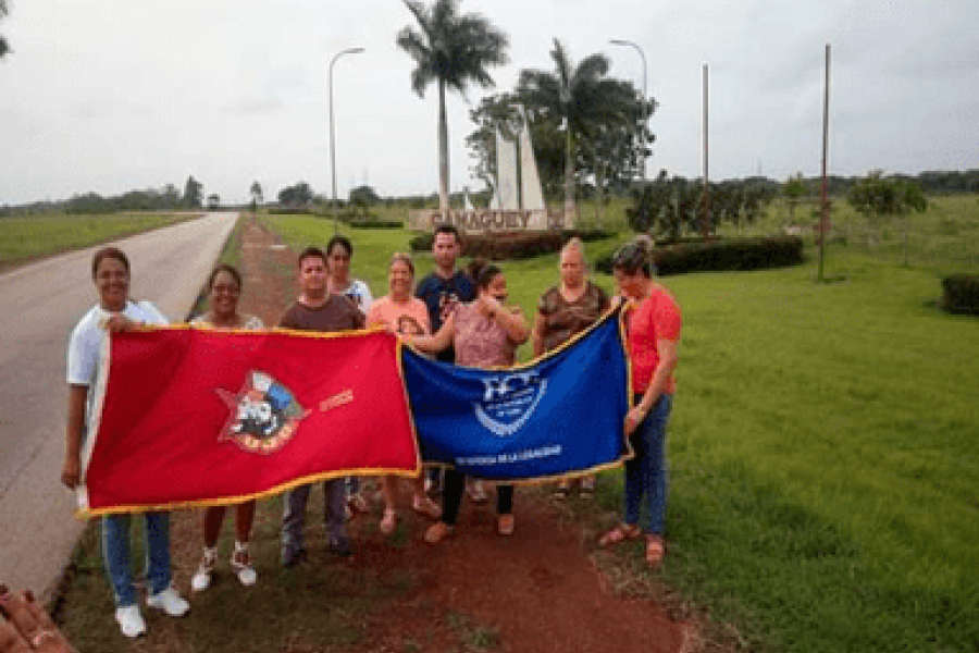 Recorrido de la bandera de la UJC