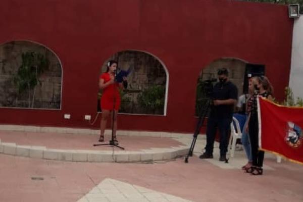 Recorrido de la bandera de la UJC por la Fiscalía de Mayabeque